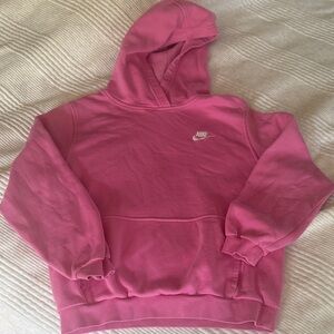 Kid’s Nike Pink Pullover Hoodie with White Logo, size XL
